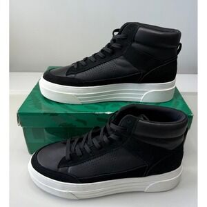 Le Tigre Midtown Hi Mens Black Leather Suede Platform High Top Sneakers 11M New